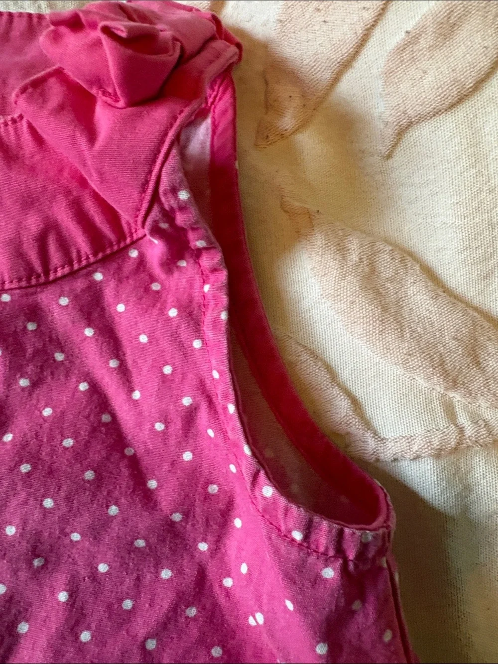 Gymboree Bright Pink Polka Dot Button Dress